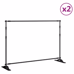 Supporti per Fondali 2 pz Neri 305x243 cm in Acciaiocod mxl 82799 - Vista aggiuntiva 2