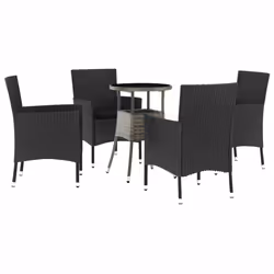 Set Bistrò da Giardino 5 pz con Cuscini in Polyrattan Nerocod mxl 69507 - Vista aggiuntiva 2