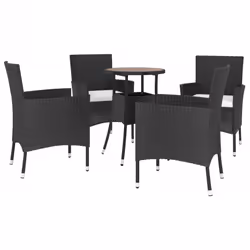 Set Bistrò da Giardino 5 pz con Cuscini in Polyrattan Nerocod mxl 69522 - Vista aggiuntiva 3