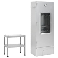 VidaXL 3187615 affumicatore Acciaio galvanizzato, Vetro Cippato