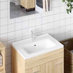 Questo lavandino è un complemento elegante e intramontabile per qualsiasi bagno, servizio igienico o toilette. Materiale resi ...