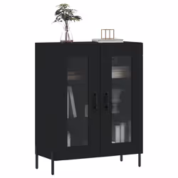 Credenza Nera 69,5x34x90 cm in Legno Multistratocod mxl 127263 - Vista aggiuntiva 3