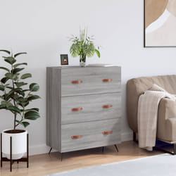 vidaXL Cassettiera Grigio Sonoma 69,5x34x90 cm in Legno Multistrato