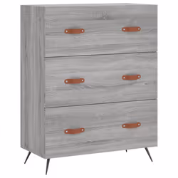 vidaXL Cassettiera Grigio Sonoma 69,5x34x90 cm in Legno Multistrato - Vista aggiuntiva 2