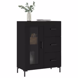 vidaXL Credenza Nera 69,5x34x90 cm in Legno Multistrato - Vista aggiuntiva 3