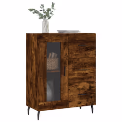 Credenza Rovere Fumo 69,5x34x90 cm in Legno Multistratocod mxl 128667 - Vista aggiuntiva 3