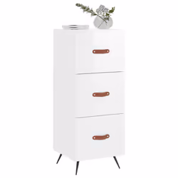Credenza Bianco Lucido 34,5x34x90 cm in Legno Multistratocod mxl 127420 - Vista aggiuntiva 3