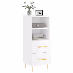 Credenza Bianco Lucido 34,5x34x90 cm in Legno Multistratocod mxl 103440 - Vista aggiuntiva 3