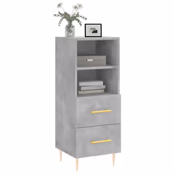 Credenza Grigio Cemento 34,5x34x90 cm in Legno Multistratocod mxl 104533 - Vista aggiuntiva 3