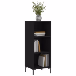 Credenza Nera 34,5x32,5x90 cm in Legno Multistratocod mxl 79102 - Vista aggiuntiva 3