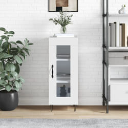 Credenza, Madia per salotto Moderna Bianco Lucido 34, 5x34x90 cm in Legno Multistrato Vidaxl