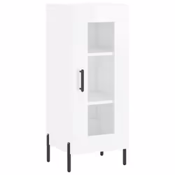 Credenza Bianco Lucido 34,5x34x90 cm in Legno Multistratocod mxl 127967 - Vista aggiuntiva 2