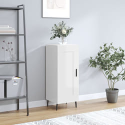 Credenza, Madia per salotto Moderna Bianco Lucido 34, 5x34x90 cm in Legno Multistrato Vidaxl