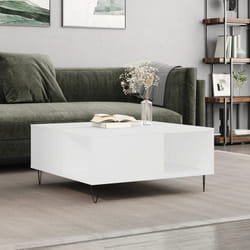 vidaXL Tavolino da Salotto Bianco 80x80x36,5 cm in Legno Multistrato