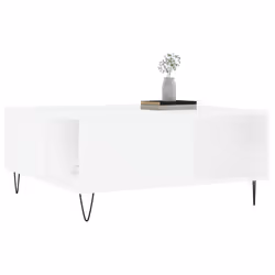 vidaXL Tavolino da Salotto Bianco 80x80x36,5 cm in Legno Multistrato - Vista aggiuntiva 3