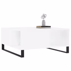 vidaXL Tavolino da Salotto Bianco 80x80x36,5 cm in Legno Multistrato - Vista aggiuntiva 3