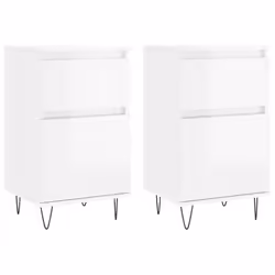 Credenze 2 pz Bianco Lucido 40x35x70 cm in Legno Multistratocod mxl 103743 - Vista aggiuntiva 2