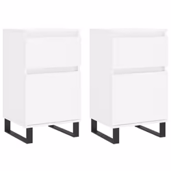 Credenze 2 pz Bianche 40x35x70 cm in Legno Multistratocod mxl 79495 - Vista aggiuntiva 2
