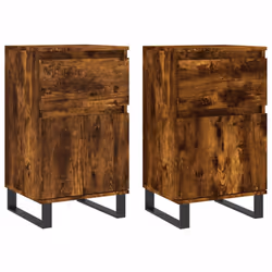 Credenze 2 pz Rovere Fumo 40x35x70 cm in Legno Multistratocod mxl 128568 - Vista aggiuntiva 2