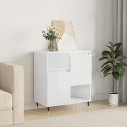 Credenza, Madia per salotto Moderna Bianco Lucido 60x35x70 cm in Legno Multistrato Vidaxl