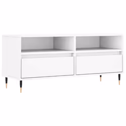 Mobile Porta TV Bianco 100x34,5x44,5 cm in Legno Multistratocod mxl 79557 - Vista aggiuntiva 2