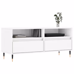 Mobile Porta TV Bianco 100x34,5x44,5 cm in Legno Multistratocod mxl 79557 - Vista aggiuntiva 3