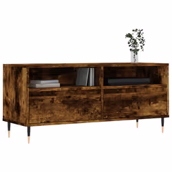 vidaXL Mobile TV Rovere Fumo 100x34,5x44,5 cm in Legno Multistrato - Vista aggiuntiva 3