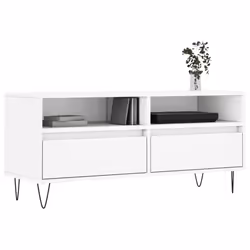 Mobile Porta TV Bianco 100x34,5x44,5 cm in Legno Multistratocod mxl 103467 - Vista aggiuntiva 3