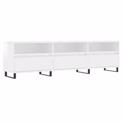 vidaXL Mobile Porta TV Bianco Lucido 150x30x44,5 cm Legno Multistrato - Vista aggiuntiva 2
