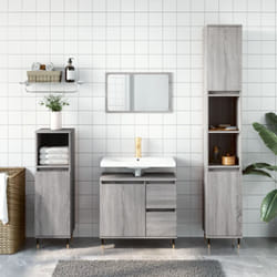Armadietto Bagno Grigio Sonoma 30x30x190cm in Legno Multistrato vidaXL 2618