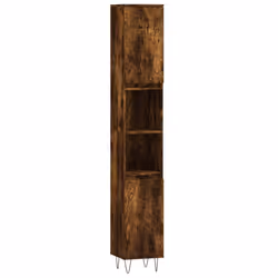 vidaXL Armadietto Bagno Rovere Fumo 30x30x190 cm in Legno Multistrato - Vista aggiuntiva 2