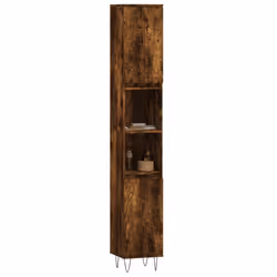 vidaXL Armadietto Bagno Rovere Fumo 30x30x190 cm in Legno Multistrato - Vista aggiuntiva 3