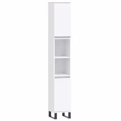 vidaXL Armadietto da Bagno Bianco 30x30x190 cm in Legno Multistrato - Vista aggiuntiva 2