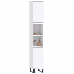 vidaXL Armadietto da Bagno Bianco 30x30x190 cm in Legno Multistrato - Vista aggiuntiva 3