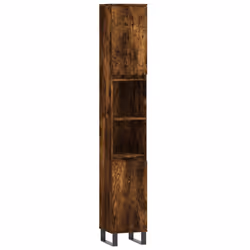 vidaXL Armadietto Bagno Rovere Fumo 30x30x190 cm in Legno Multistrato - Vista aggiuntiva 2