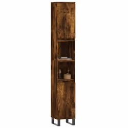 vidaXL Armadietto Bagno Rovere Fumo 30x30x190 cm in Legno Multistrato - Vista aggiuntiva 3