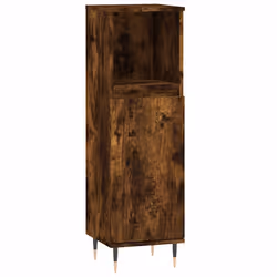 Armadietto Bagno Rovere Fumo 30x30x100 cm in Legno Multistratocod mxl 105236 - Vista aggiuntiva 2