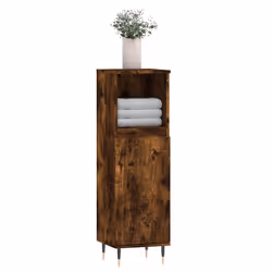 Armadietto Bagno Rovere Fumo 30x30x100 cm in Legno Multistratocod mxl 105236 - Vista aggiuntiva 3