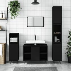 Vidaxl - Armadietto da Bagno Nero 30x30x100 cm in Legno Multistrato 3473