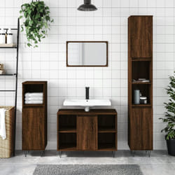 Vidaxl - Armadietto Bagno Rovere Marrone 30x30x100 cm Legno Multistrato 4116