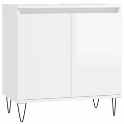 Armadietto Bagno Bianco Lucido 58x33x60cm in Legno Multistratocod mxl 128076 - Vista aggiuntiva 2