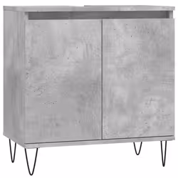 Armadietto da Bagno Grigio Cemento 58x33x60cm Legno Multistratocod mxl 80262 - Vista aggiuntiva 2