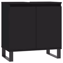 Mobile da Bagno Nero 58x33x60 cm in Legno Multistratocod mxl 127375 - Vista aggiuntiva 2
