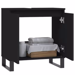 Mobile da Bagno Nero 58x33x60 cm in Legno Multistratocod mxl 127375 - Vista aggiuntiva 3
