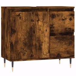 Armadietto Bagno Rovere Fumo 65x33x60 cm in Legno Multistratocod mxl 104661 - Vista aggiuntiva 2