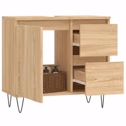 vidaXL Armadietto da Bagno Rovere Sonoma 65x33x60 cm Legno Multistrato - Vista aggiuntiva 3