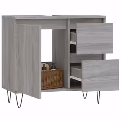 Armadietto Bagno Grigio Sonoma 65x33x60 cm in Legno Multistratocod mxl 128636 - Vista aggiuntiva 3