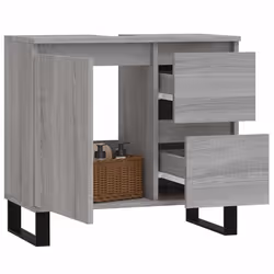 vidaXL Armadietto Bagno Grigio Sonoma 65x33x60 cm in Legno Multistrato - Vista aggiuntiva 3
