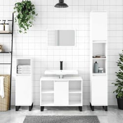 Vidaxl - Armadietto Bagno Bianco Lucido 80x33x60cm in Legno Multistrato