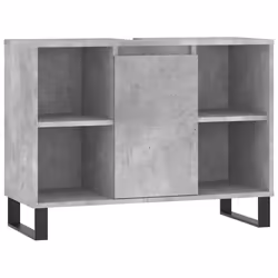 Armadietto da Bagno Grigio Cemento 80x33x60cm Legno Multistratocod mxl 82090 - Vista aggiuntiva 2
